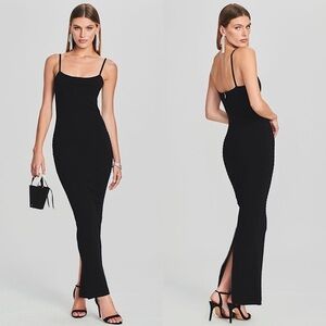 NWT RETROFETE Bandage Knit Square Neck Sleeveless Back Zip Bodycon Maxi Dress S